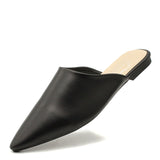 Flat Shoes 2019 Fashion Mules For Women PU Leather Pointed Toe Slip On Flip Flops Women Slipper Summer Sandals Women's Shoes
