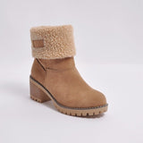 LZJ 2019 women's boots new winter outdoor warm and comfortable fur boots women snow boots thick heel shoes fashion ankle boots