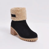 LZJ 2019 women's boots new winter outdoor warm and comfortable fur boots women snow boots thick heel shoes fashion ankle boots