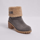 LZJ 2019 women's boots new winter outdoor warm and comfortable fur boots women snow boots thick heel shoes fashion ankle boots