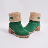 LZJ 2019 women's boots new winter outdoor warm and comfortable fur boots women snow boots thick heel shoes fashion ankle boots