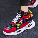 Korean Version High-top Sneakers Ins Old Shoes Trend Light Flower Cloth Shoes Outdoor Leisure Shoes Sports Men's Casual Shoes