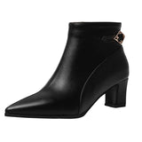 New women's autumn boots Snake Print Stitching Color Chunky Heels  Side Zipper Boots Women High-Heeled Shoes zapatos mujer 2019